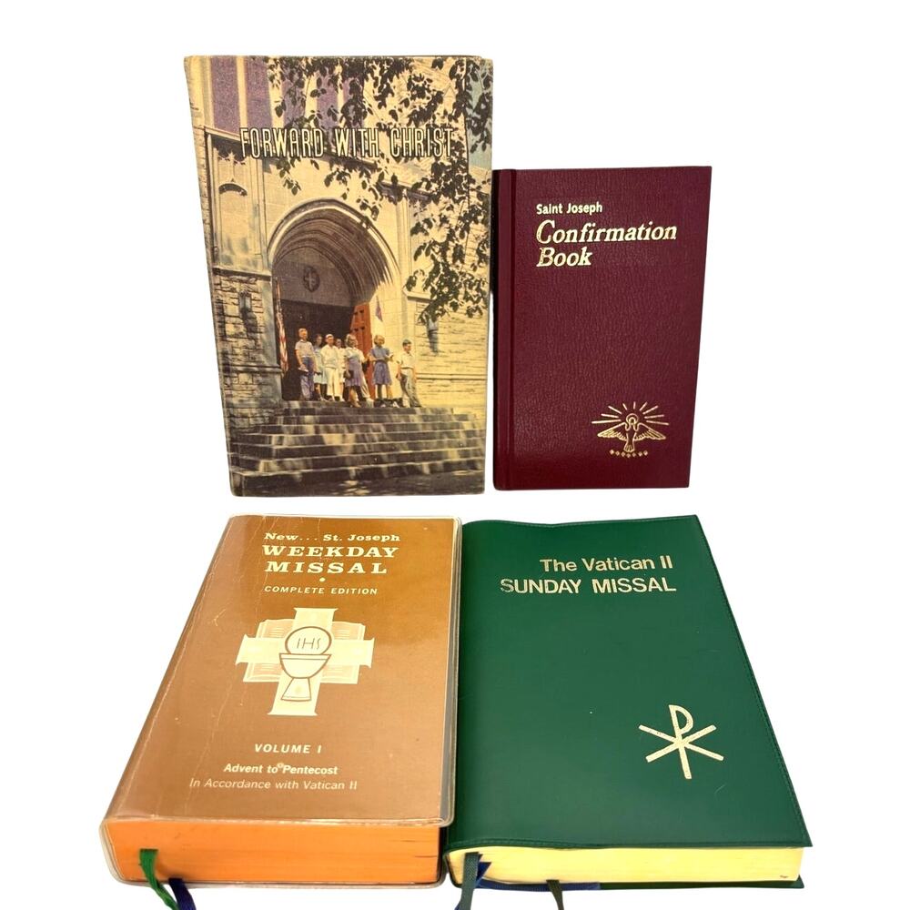 4 VTG Religious Books, Missal, Confirmation, Christian Theocracy, Catholic